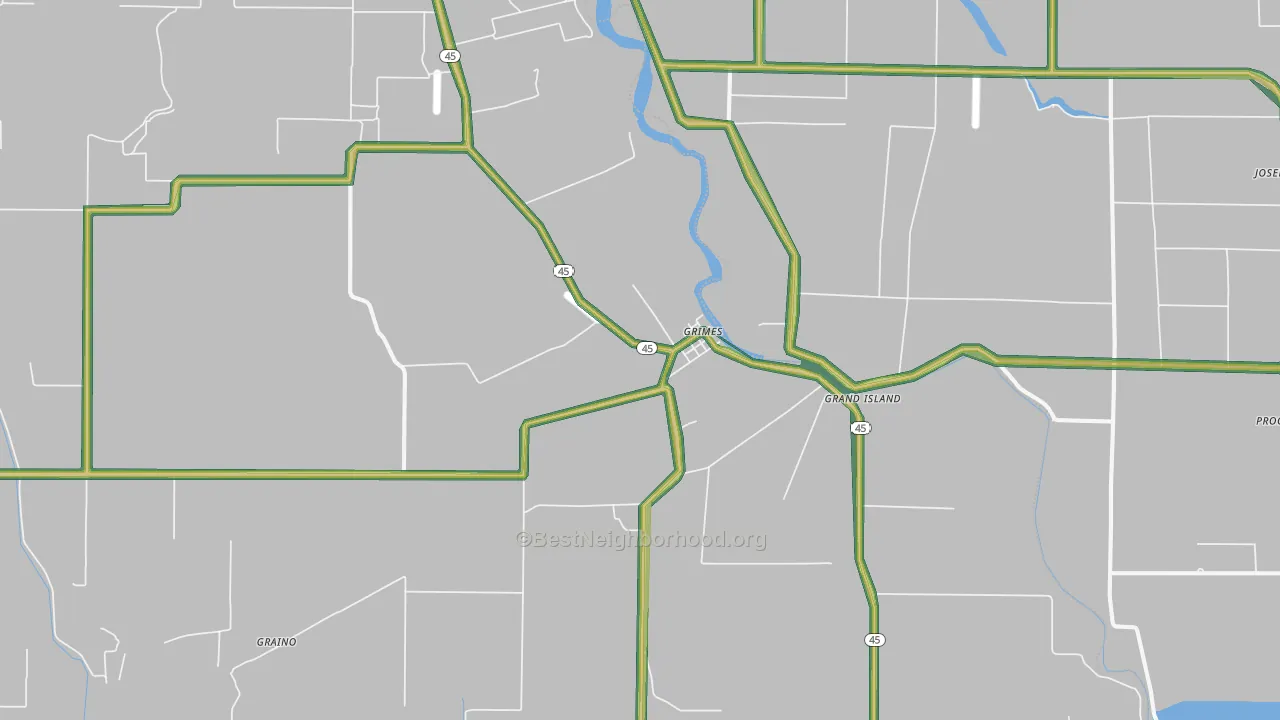 95950, CA Map of Noise Levels in 95950