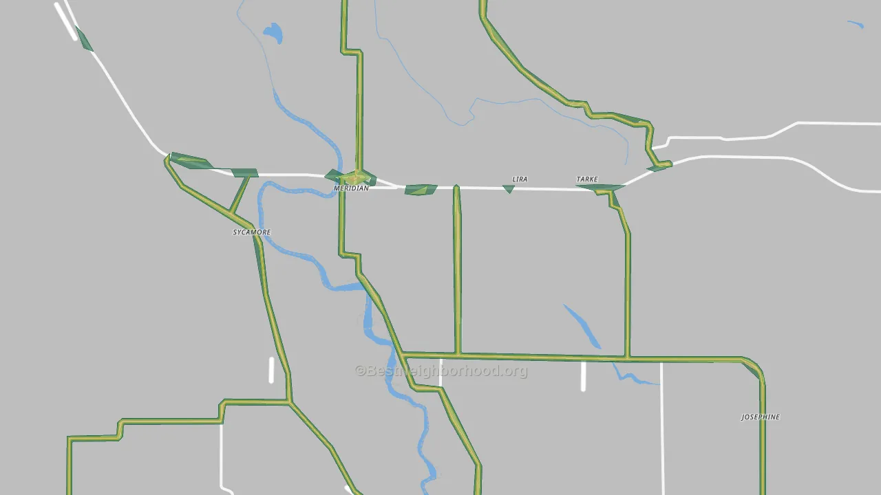 95957, CA Map of Noise Levels in 95957