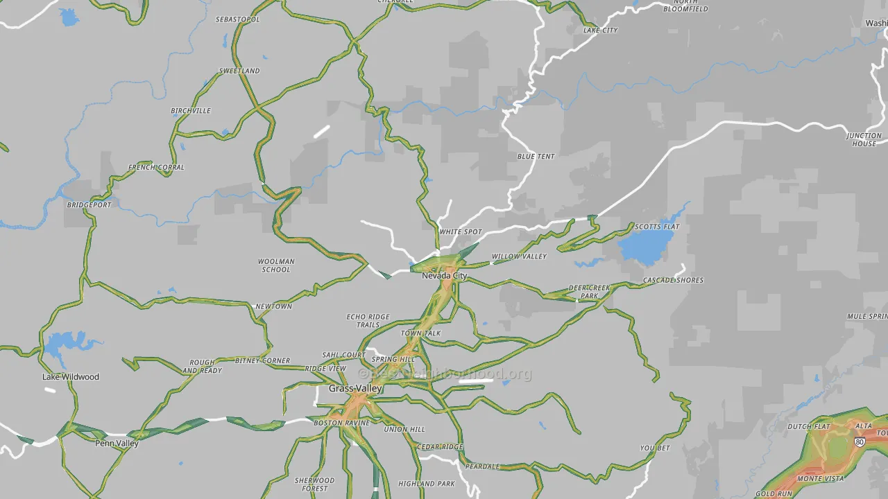 95959, CA Map of Noise Levels in 95959