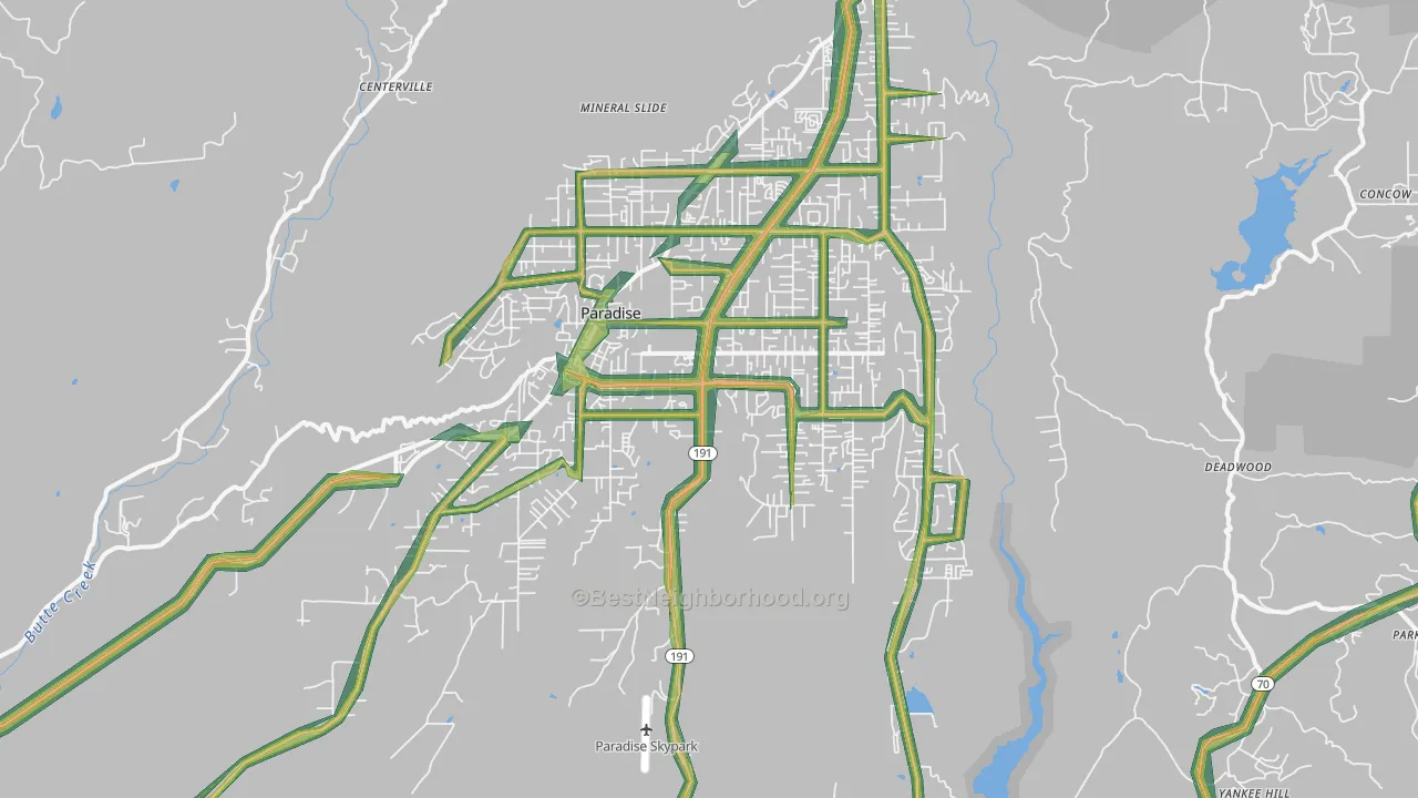 95969, CA Map of Noise Levels in 95969
