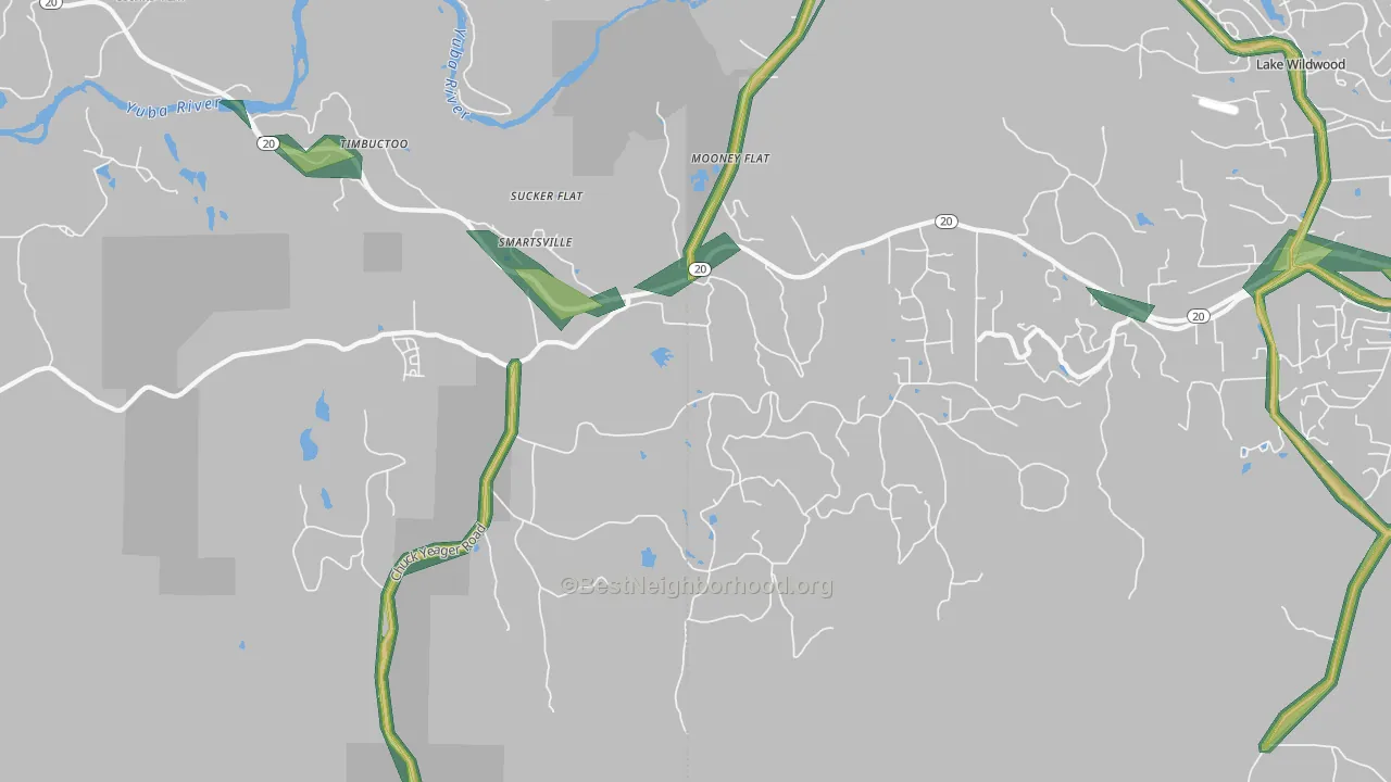 95977, CA Map of Noise Levels in 95977