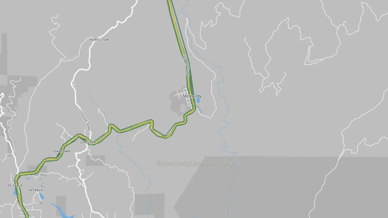 95978, CA Map of Noise Levels in 95978