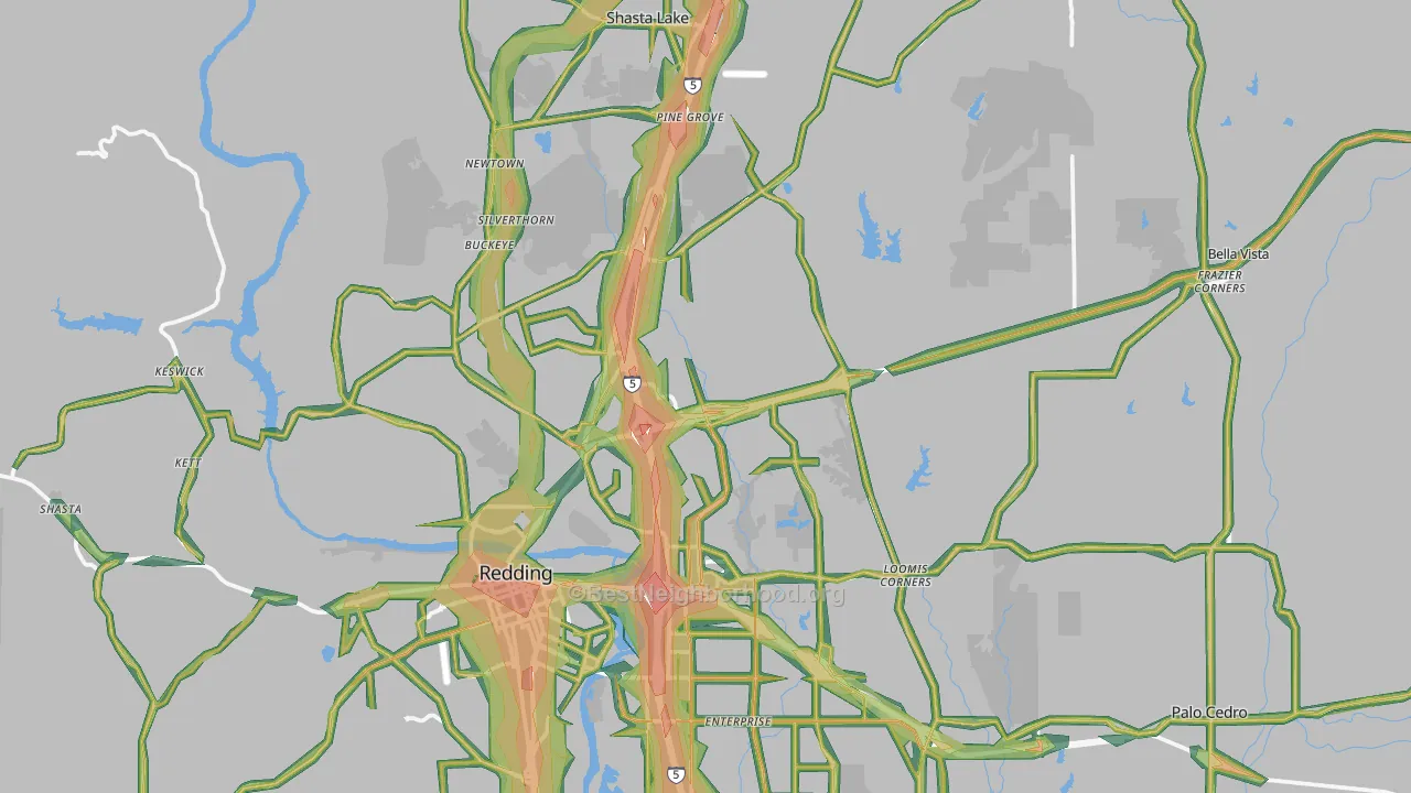 96003, CA Map of Noise Levels in 96003