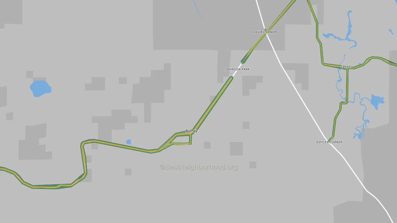 96013, CA Map of Noise Levels in 96013
