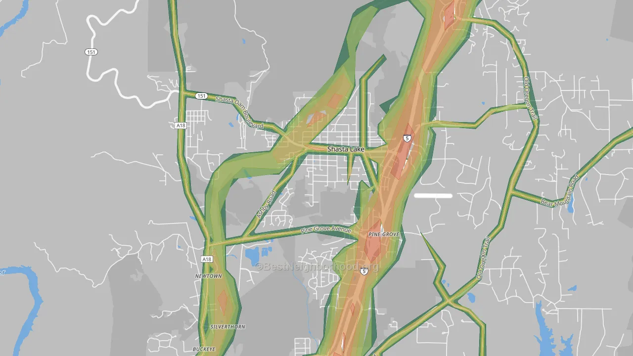 96019, CA Map of Noise Levels in 96019
