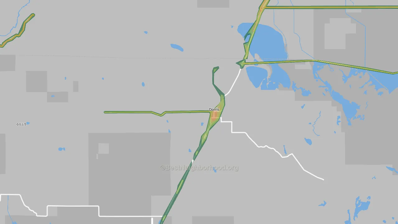 96023, CA Map of Noise Levels in 96023