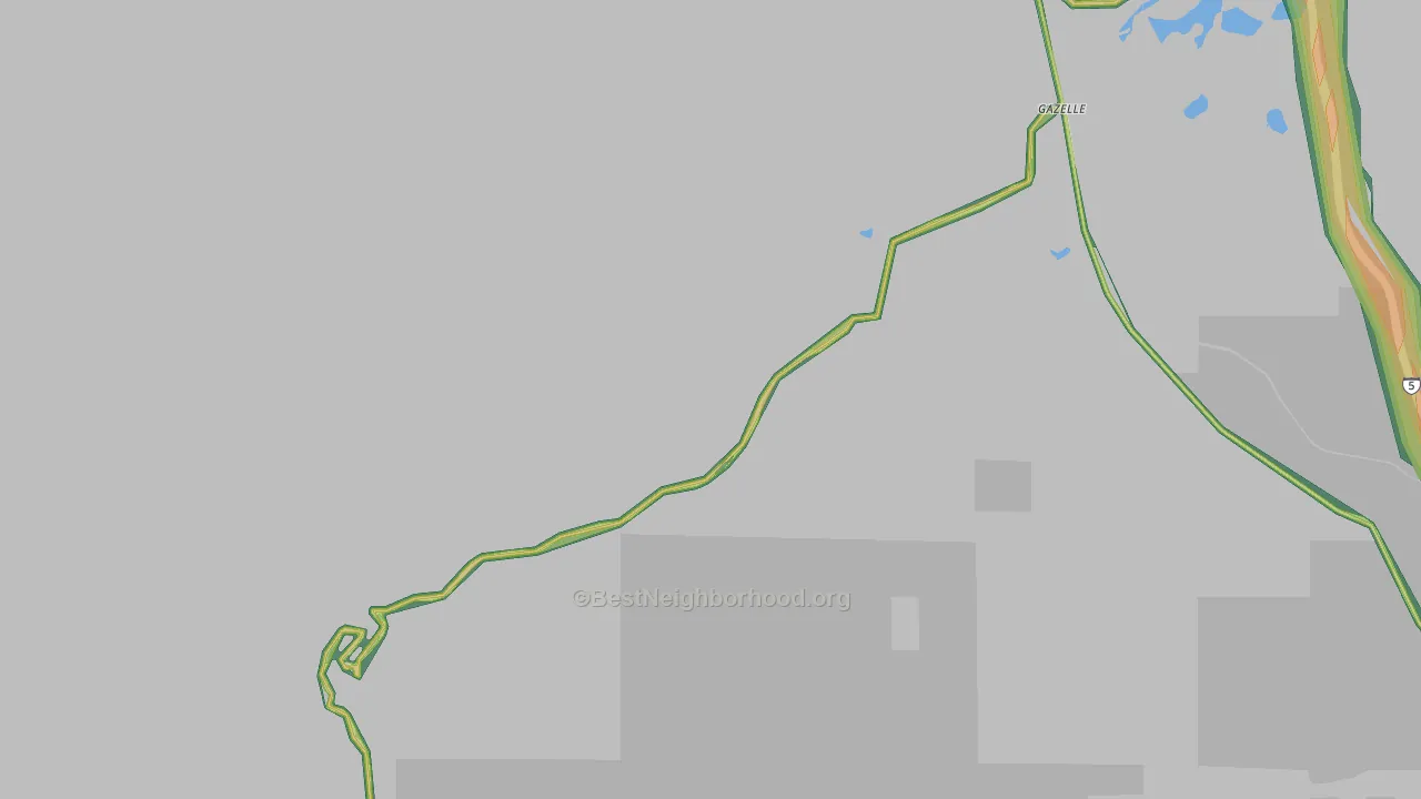 96034, CA Map of Noise Levels in 96034