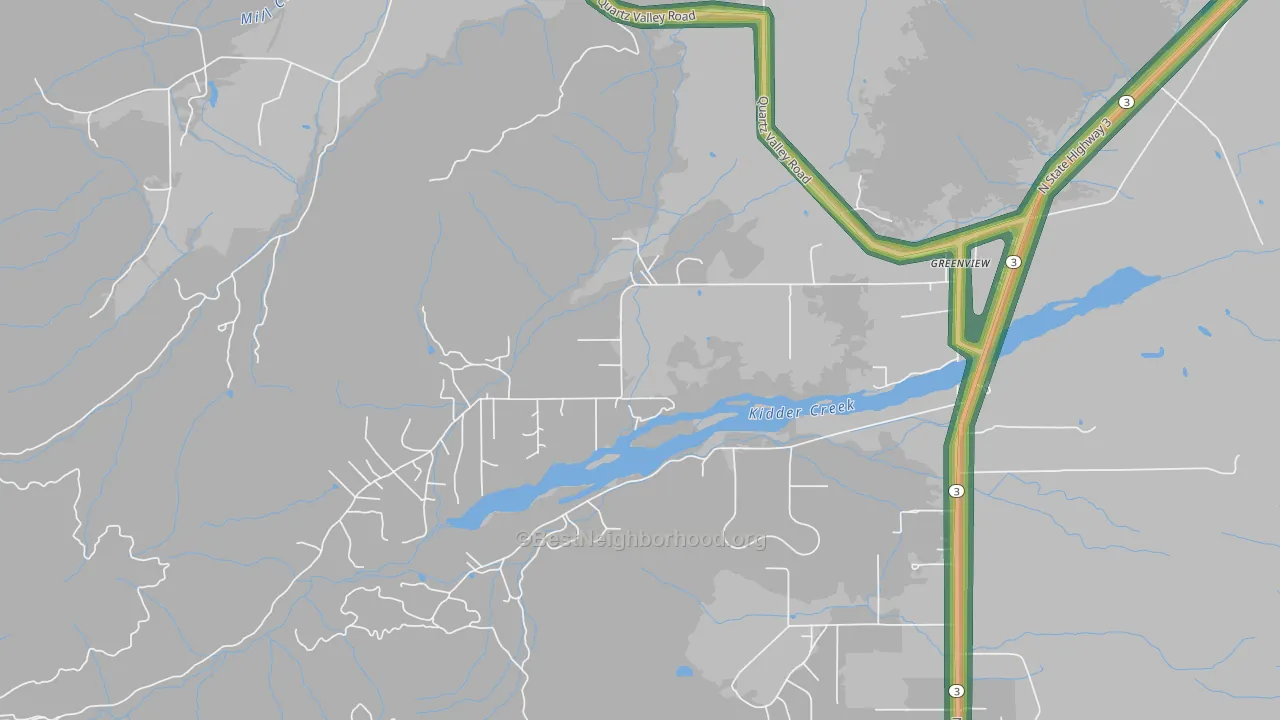 96037, CA Map of Noise Levels in 96037
