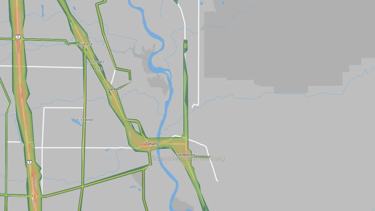 96055, CA Map of Noise Levels in 96055