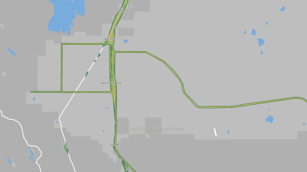 96058, CA Map of Noise Levels in 96058