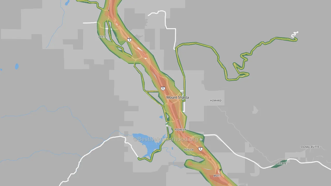 96067, CA Map of Noise Levels in 96067