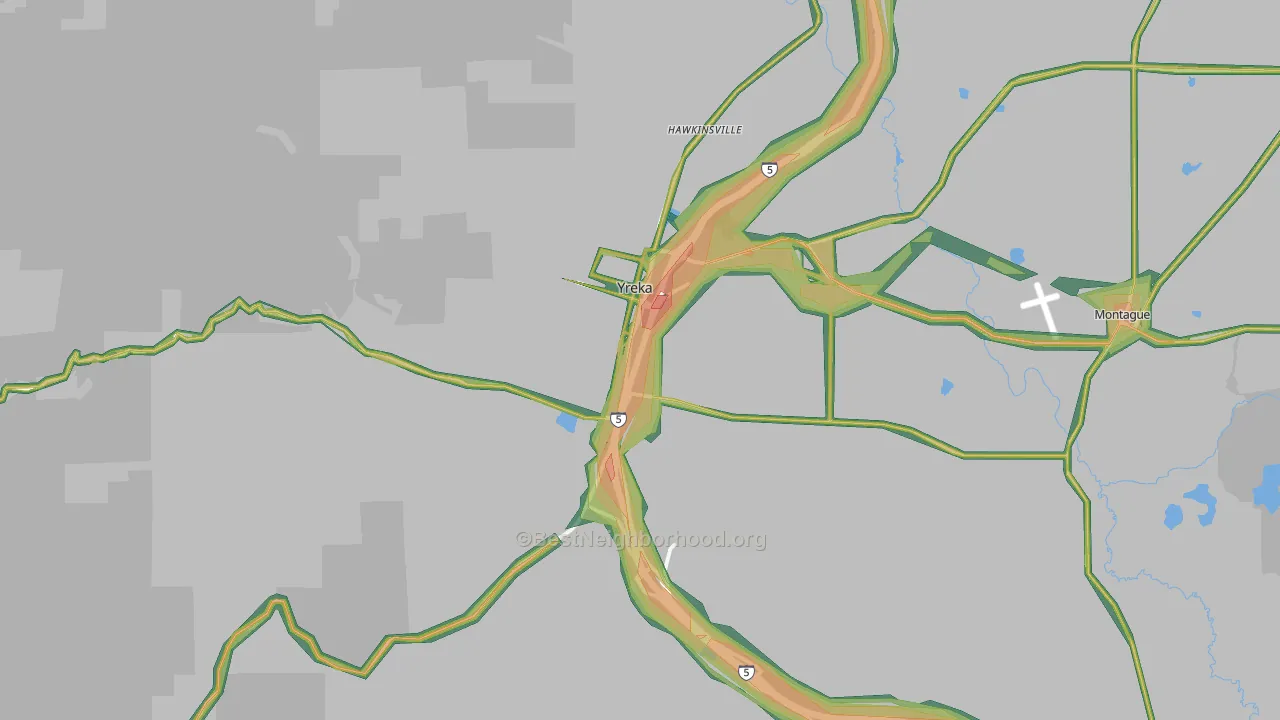 96097, CA Map of Noise Levels in 96097