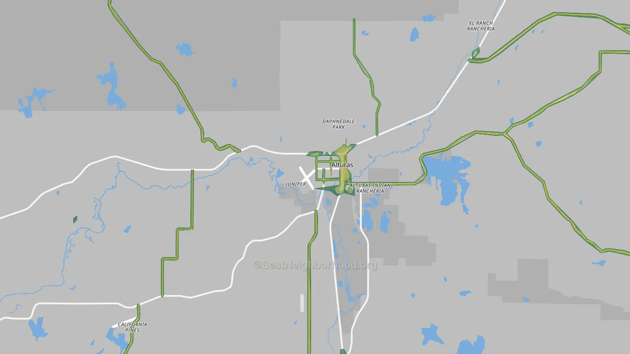 96101, CA Map of Noise Levels in 96101