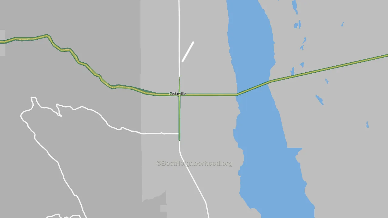 96104, CA Map of Noise Levels in 96104