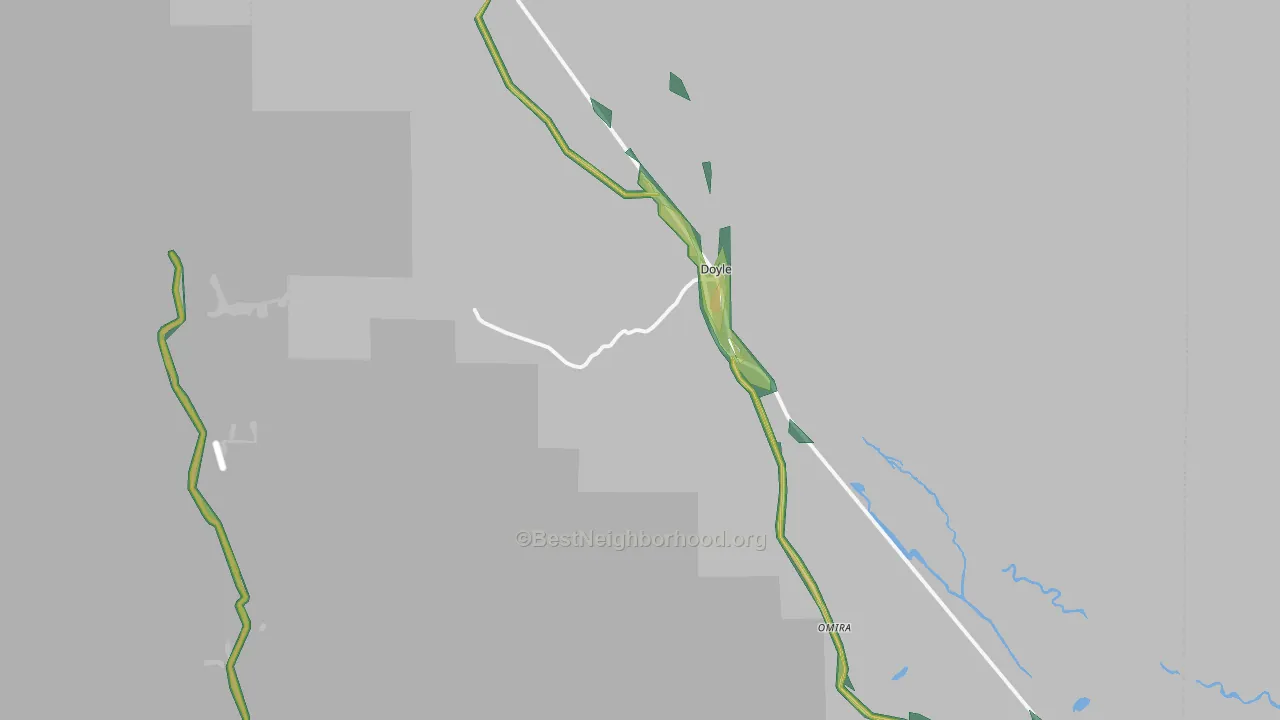 96109, CA Map of Noise Levels in 96109