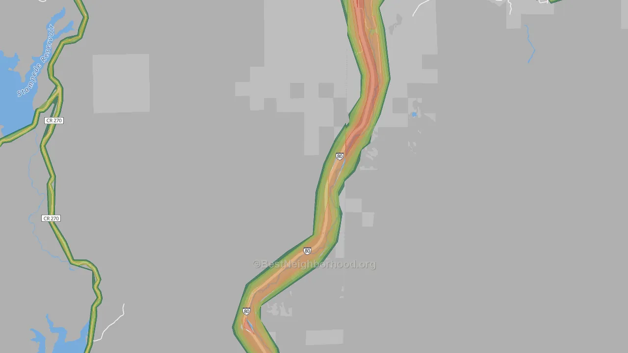 96111, CA Map of Noise Levels in 96111