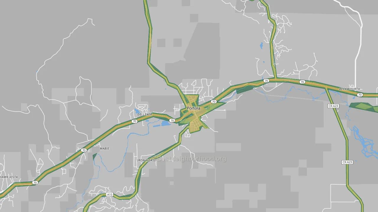 96122, CA Map of Noise Levels in 96122