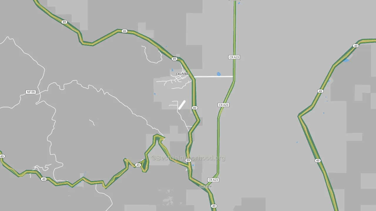 96124, CA Map of Noise Levels in 96124