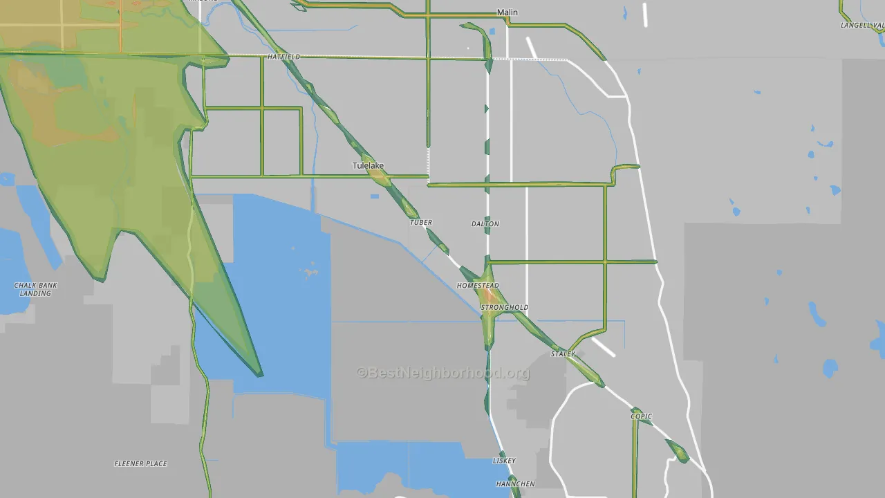 96134, CA Map of Noise Levels in 96134