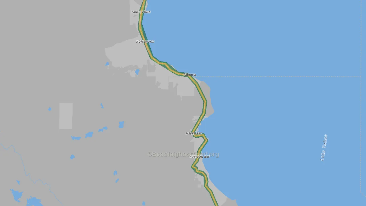 96142, CA Map of Noise Levels in 96142