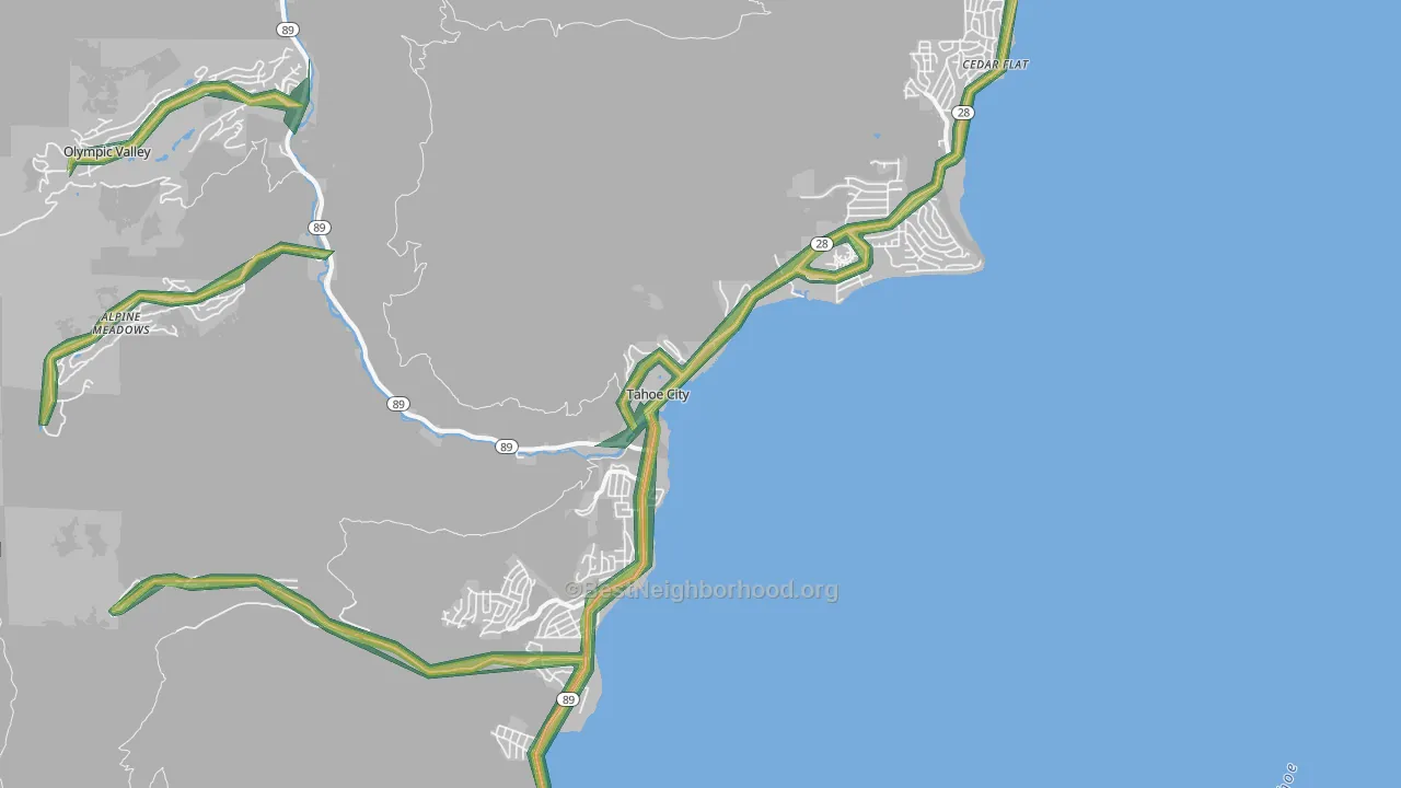 96145, CA Map of Noise Levels in 96145
