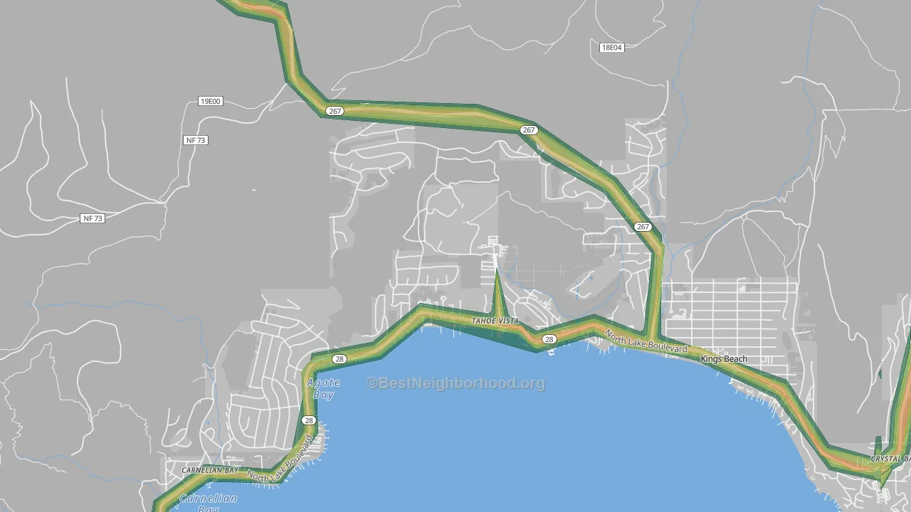 96148, CA Map of Noise Levels in 96148