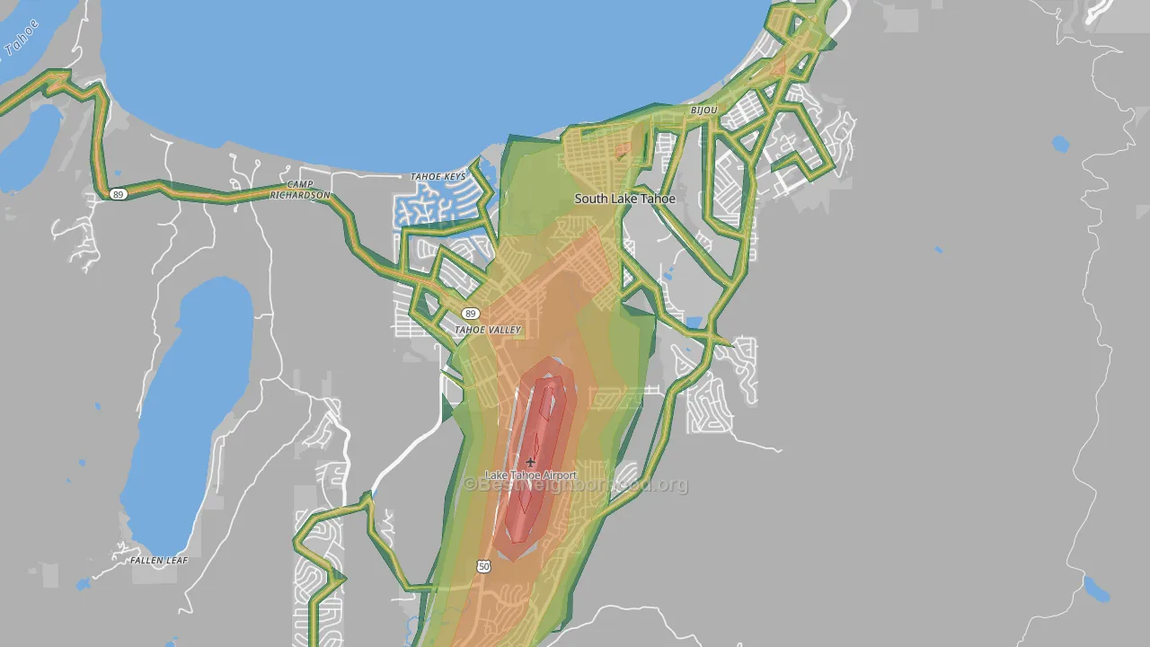 96150, CA Map of Noise Levels in 96150