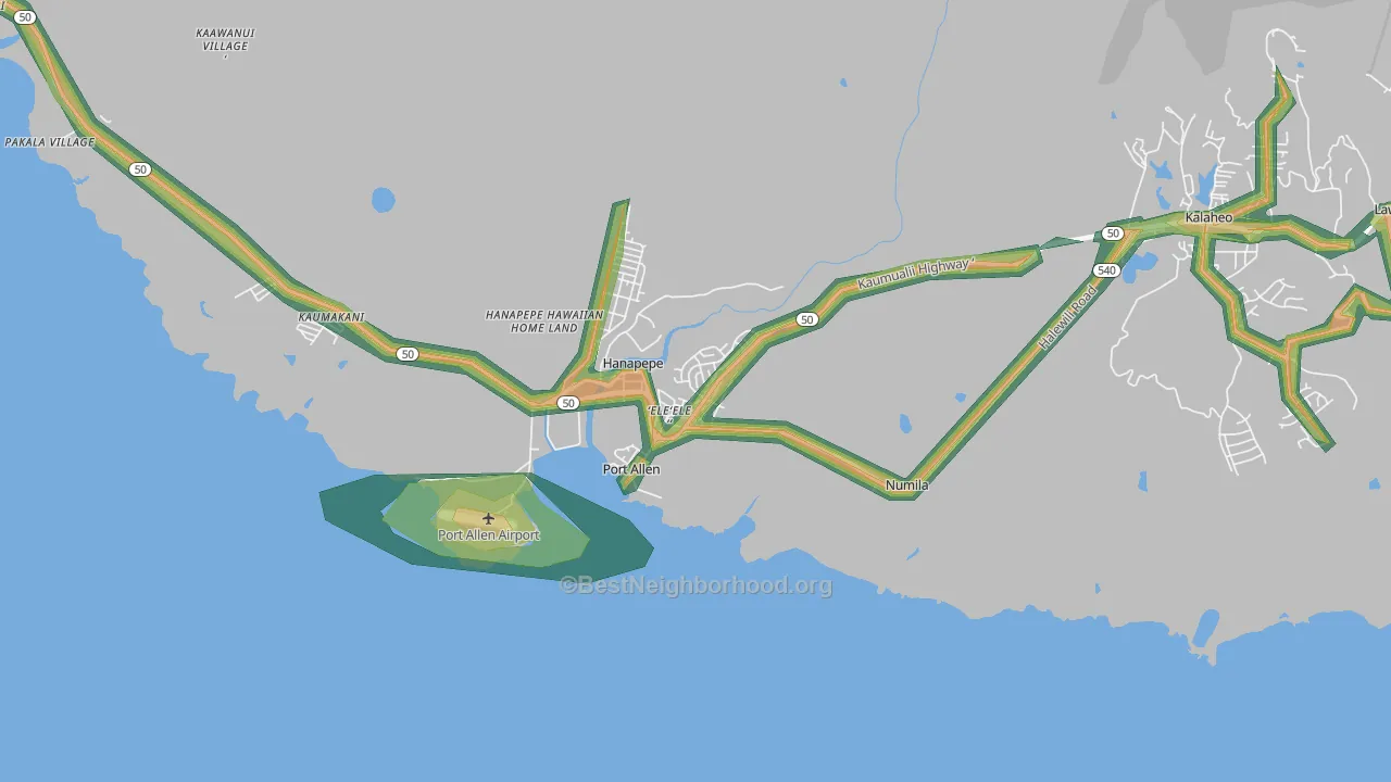 96705, HI Map of Noise Levels in 96705