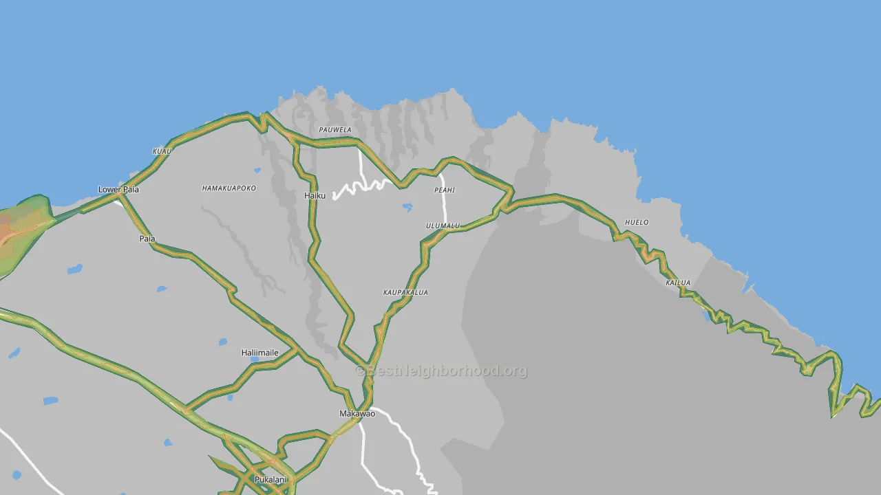 96708, HI Map of Noise Levels in 96708