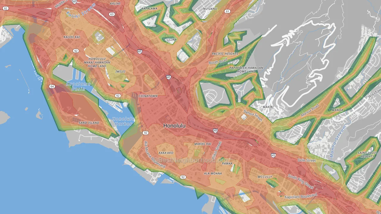 96813, HI Map of Noise Levels in 96813