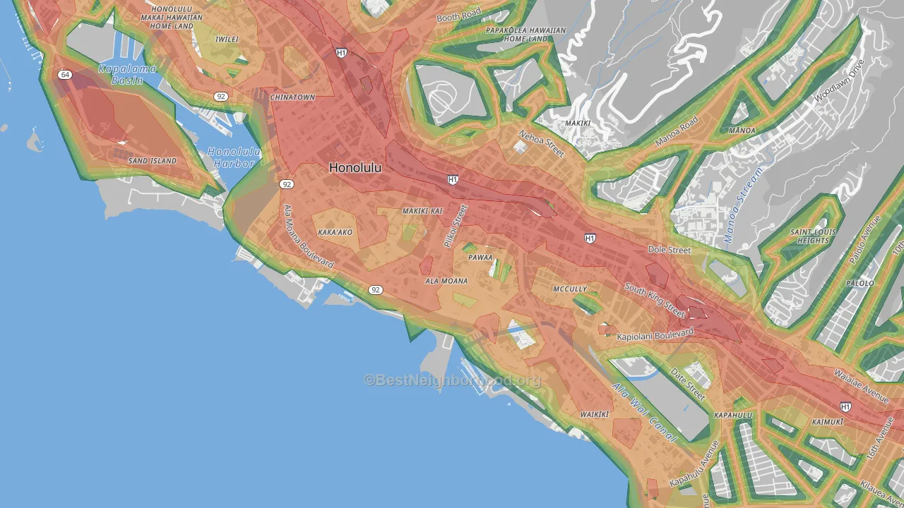 96814, HI Map of Noise Levels in 96814