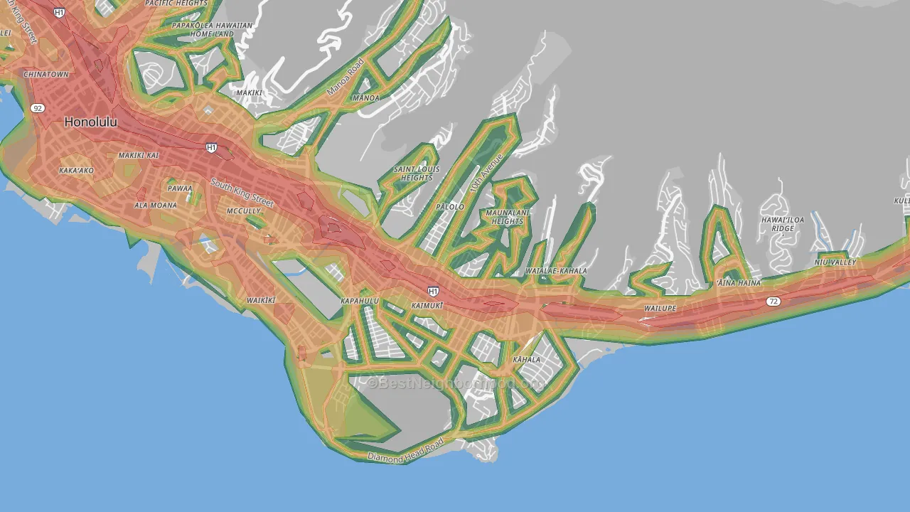 96816, HI Map of Noise Levels in 96816