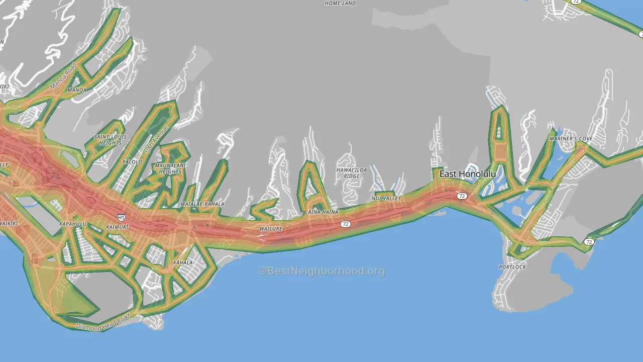 96821, HI Map of Noise Levels in 96821