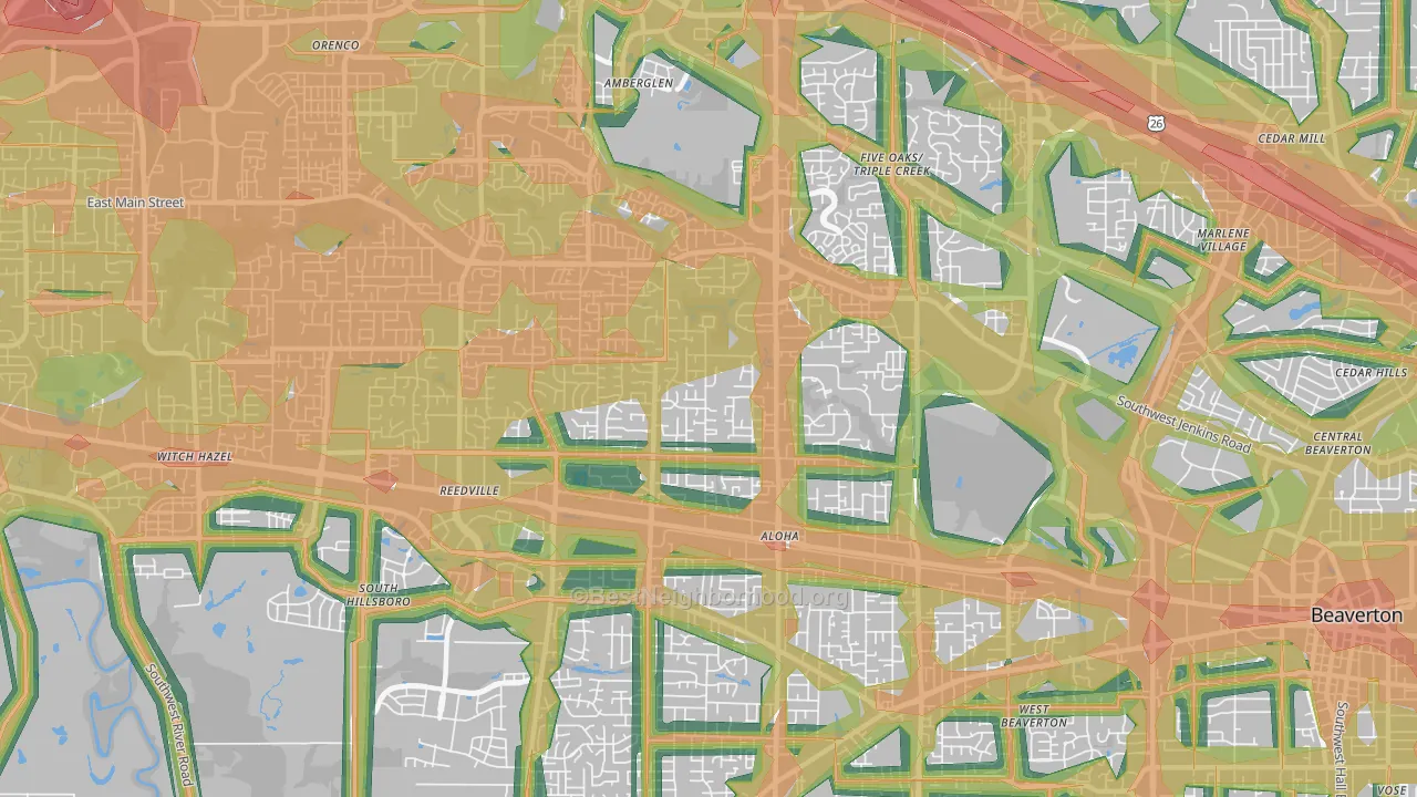 97003, OR Map of Noise Levels in 97003