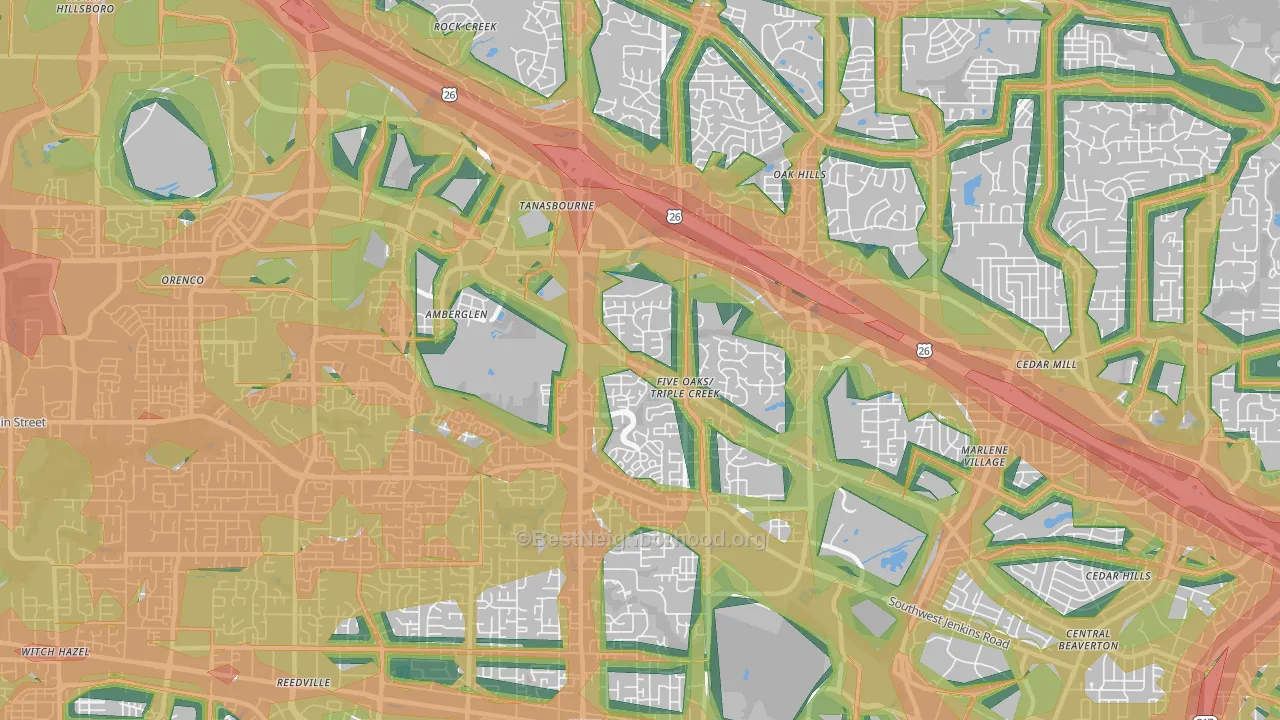 97006, OR Map of Noise Levels in 97006