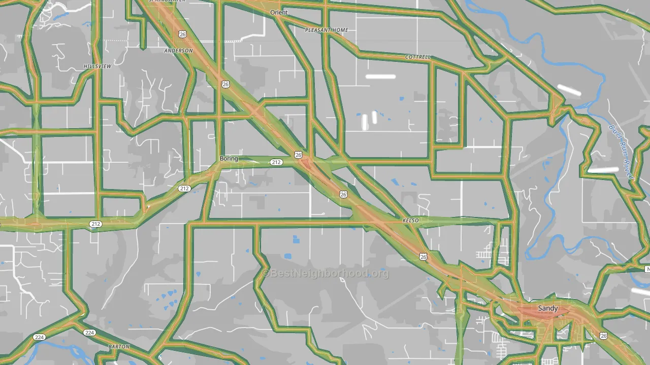 97009, OR Map of Noise Levels in 97009