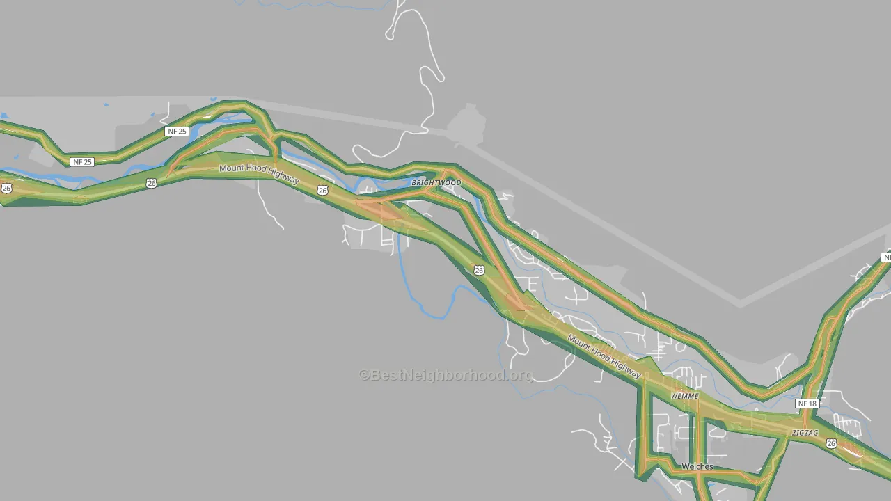 97011, OR Map of Noise Levels in 97011