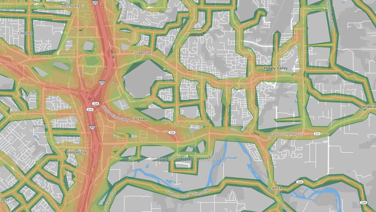 97015, OR Map of Noise Levels in 97015