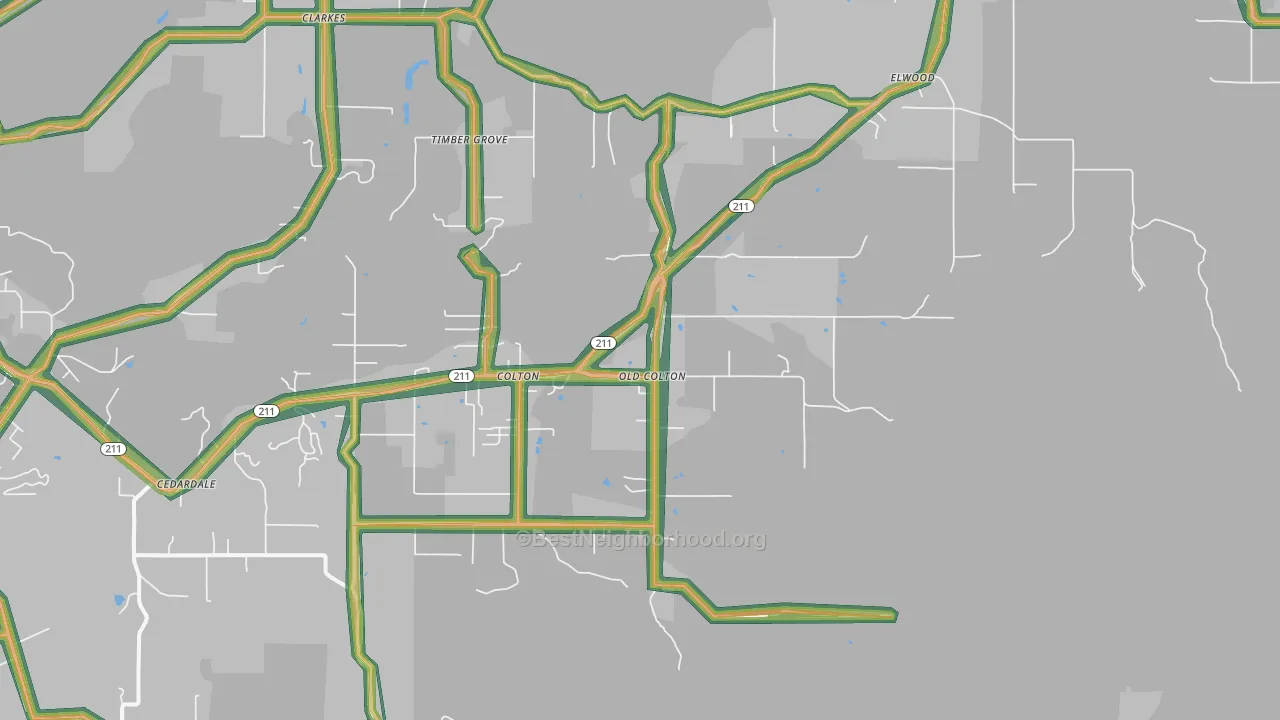97017, OR Map of Noise Levels in 97017
