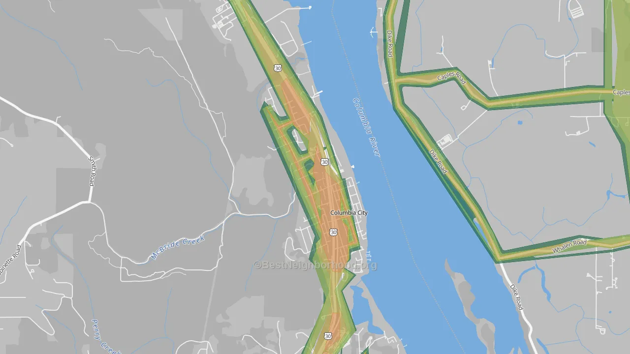 97018, OR Map of Noise Levels in 97018