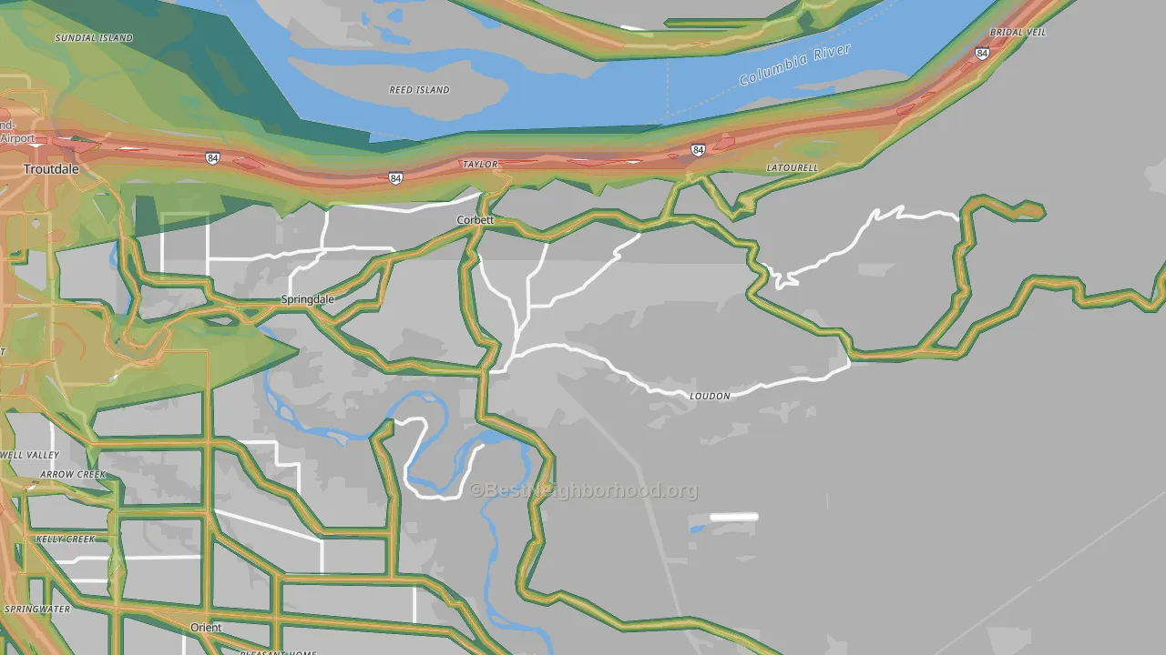 97019, OR Map of Noise Levels in 97019