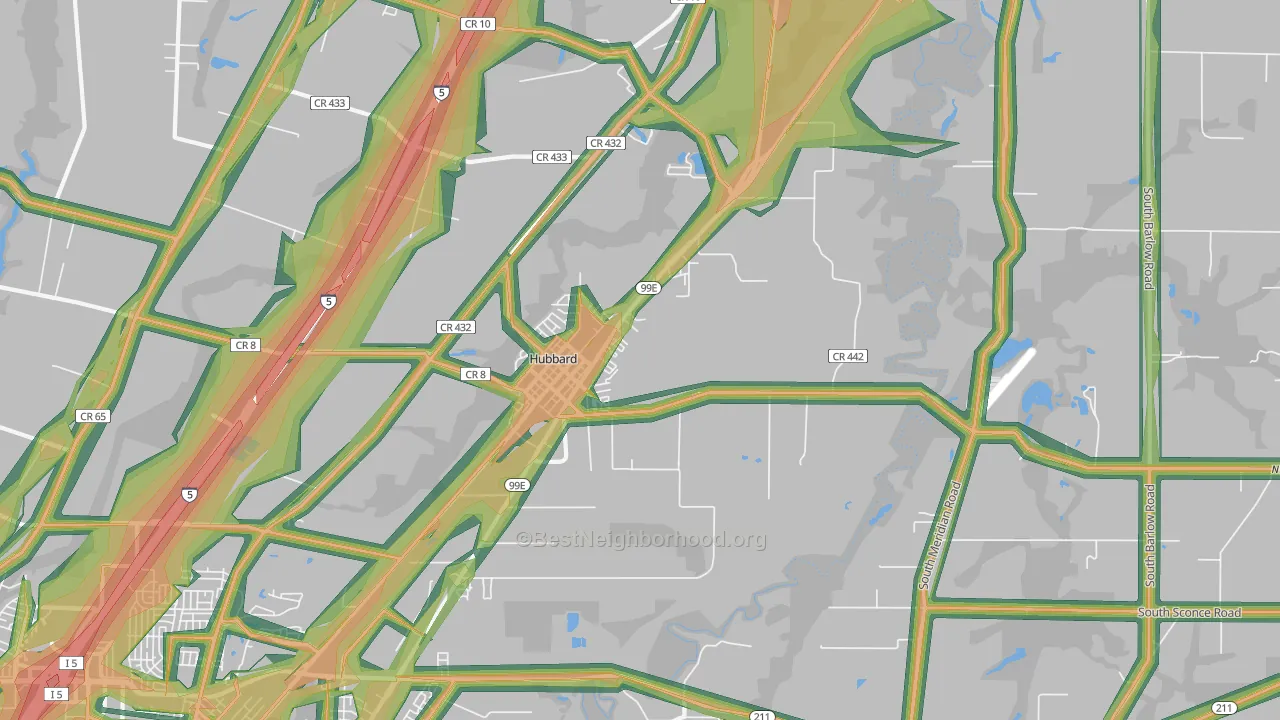 97032, OR Map of Noise Levels in 97032