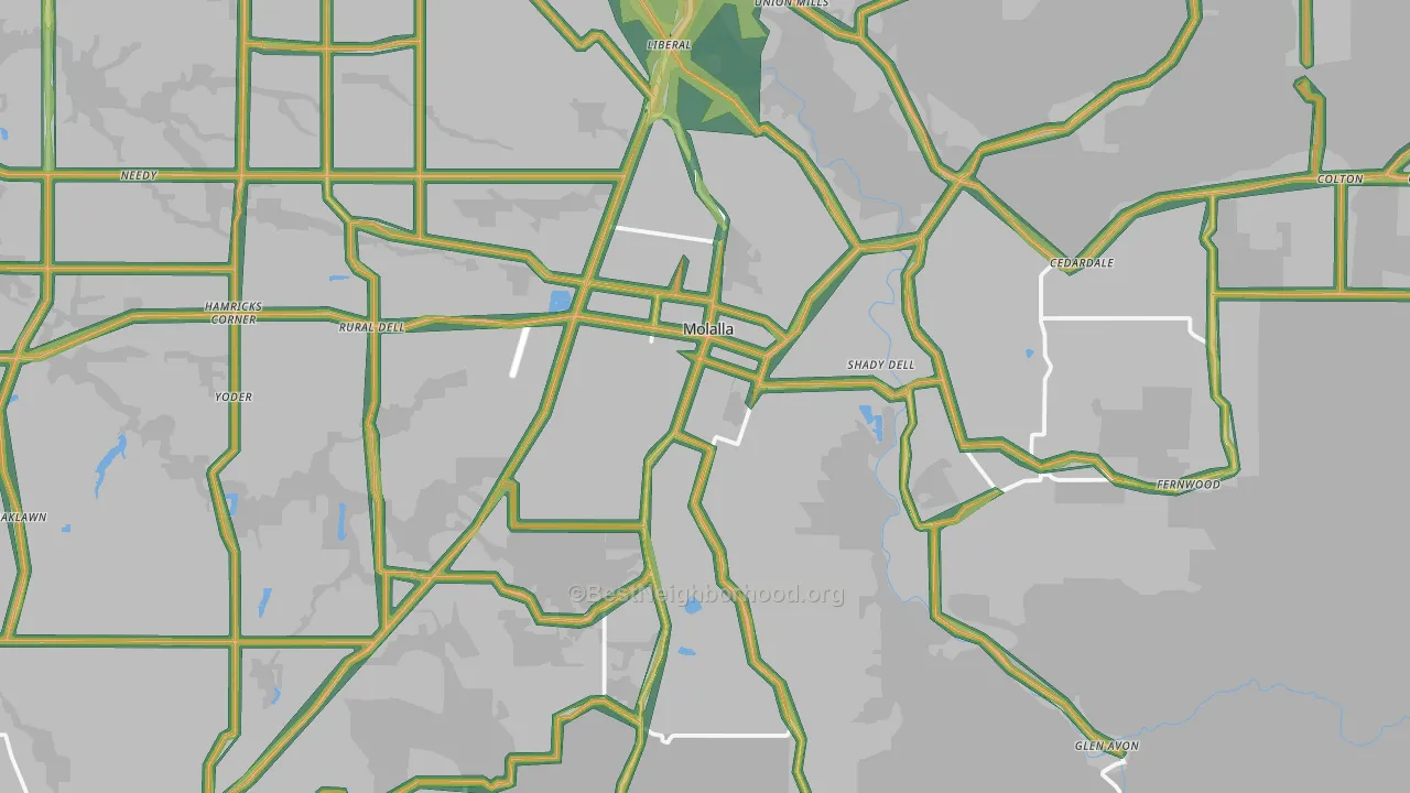 97038, OR Map of Noise Levels in 97038