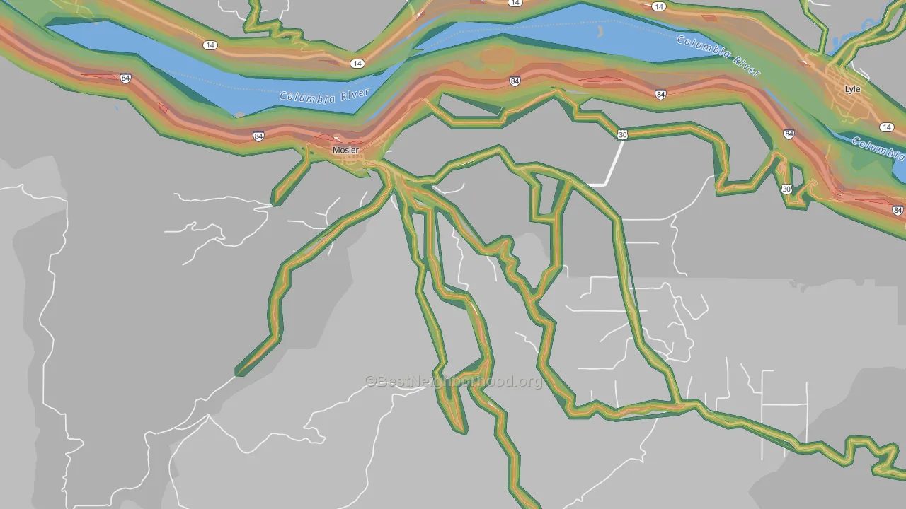 97040, OR Map of Noise Levels in 97040