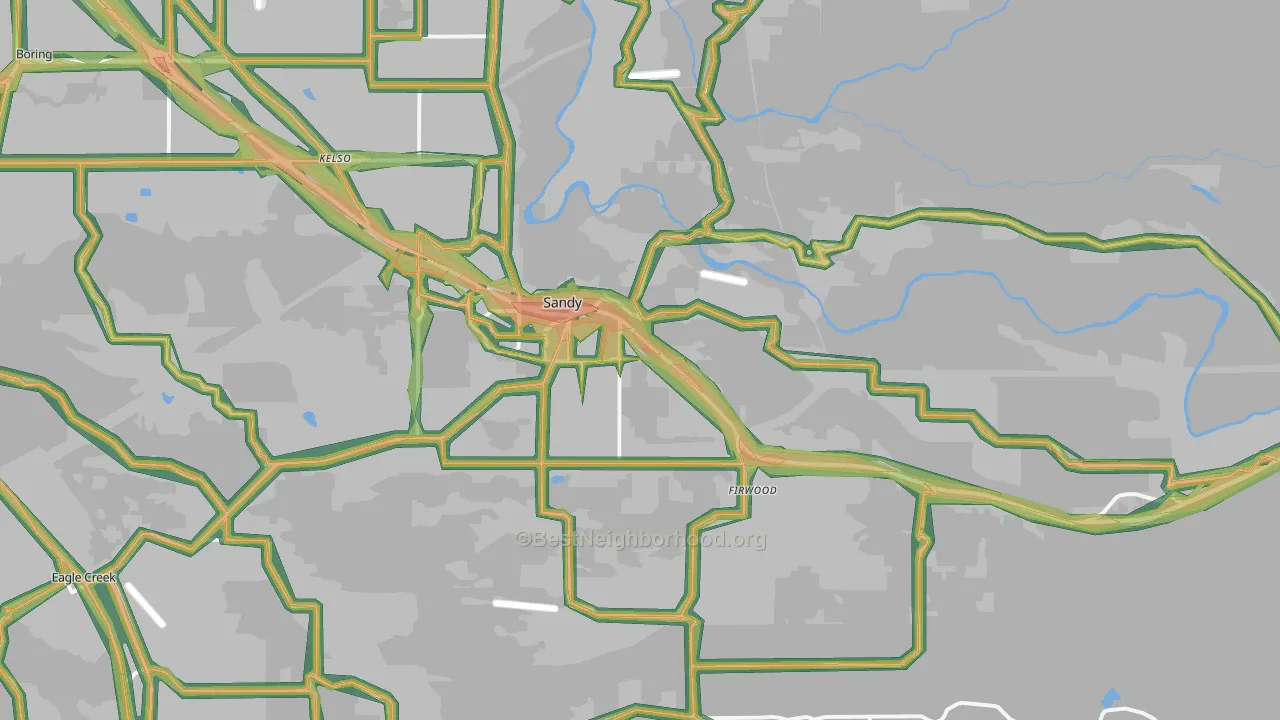 97055, OR Map of Noise Levels in 97055