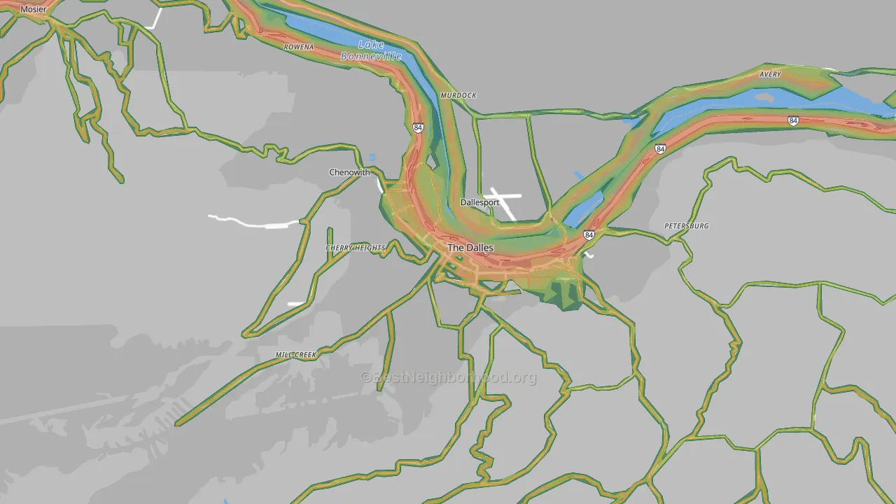 97058, OR Map of Noise Levels in 97058