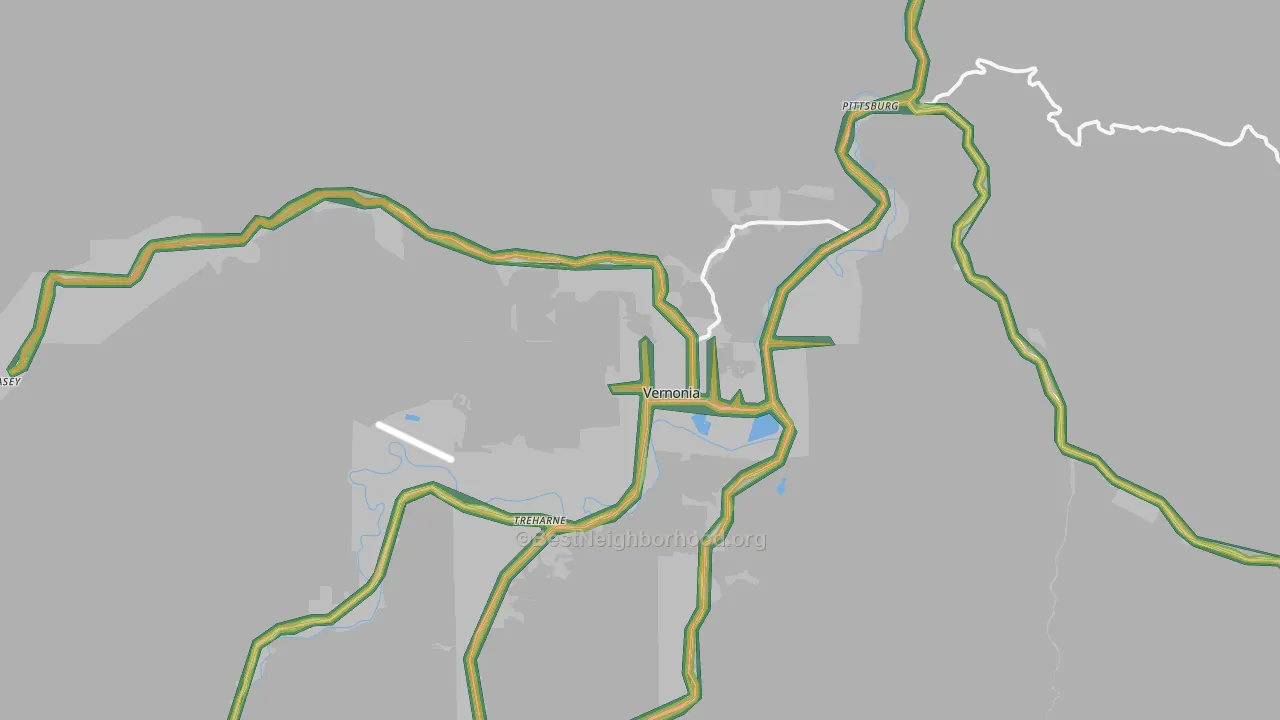 97064, OR Map of Noise Levels in 97064