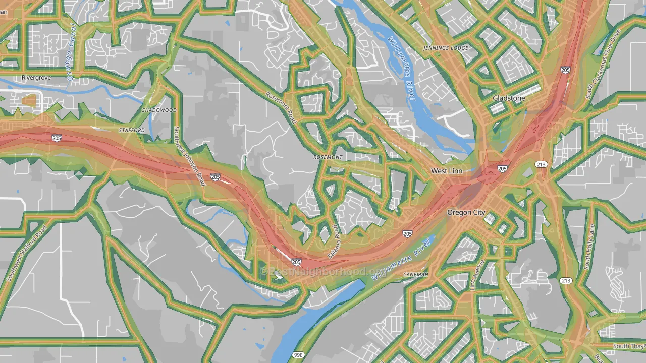 97068, OR Map of Noise Levels in 97068