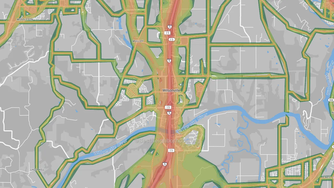 97070, OR Map of Noise Levels in 97070