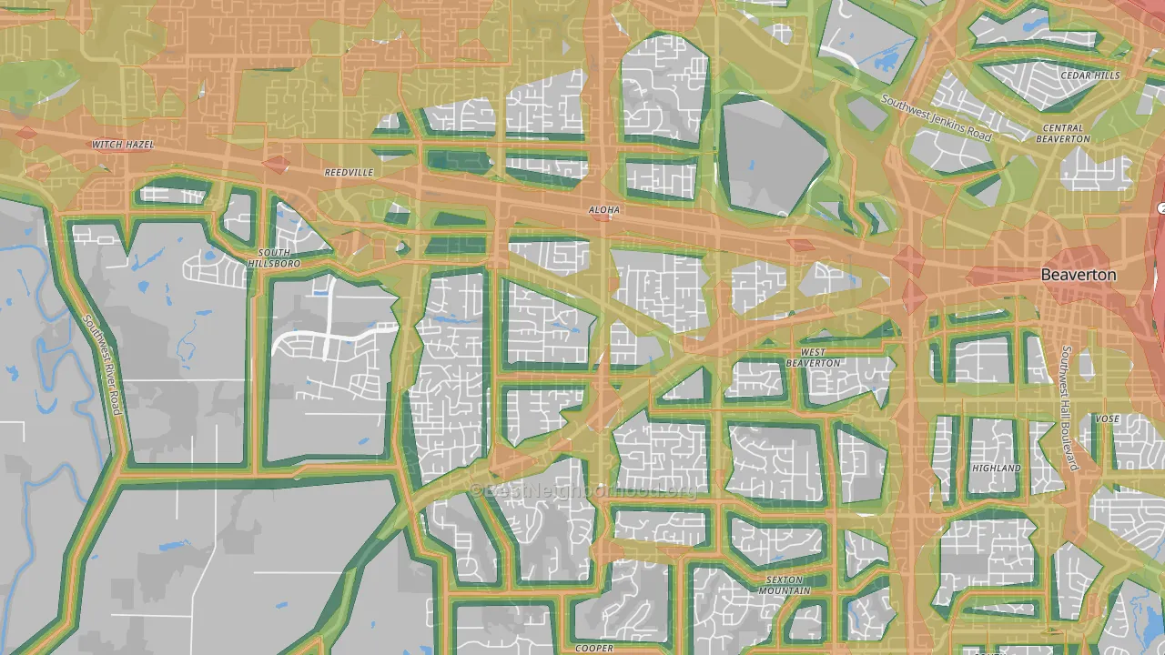 97078, OR Map of Noise Levels in 97078